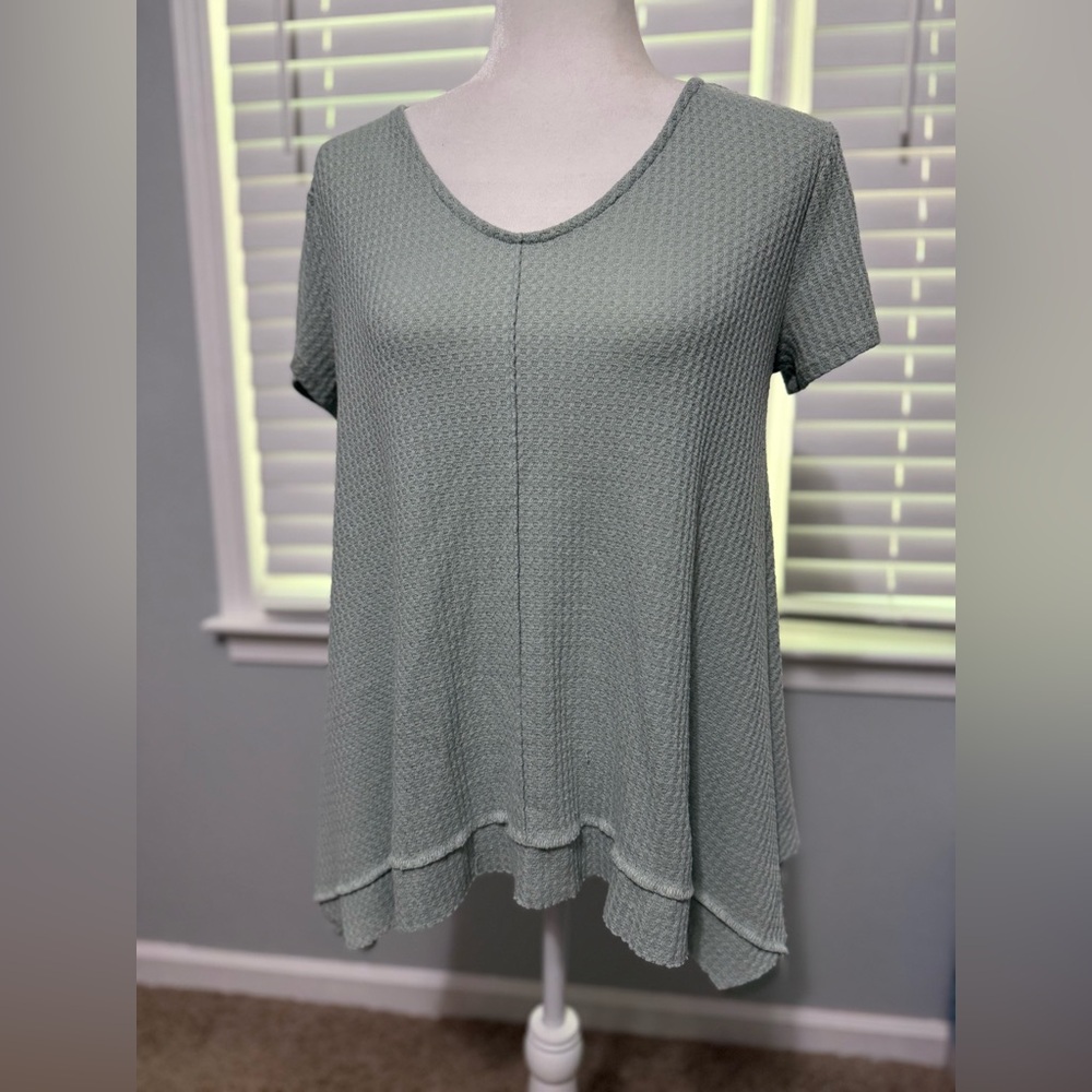 Women's Sage Green Textured Top